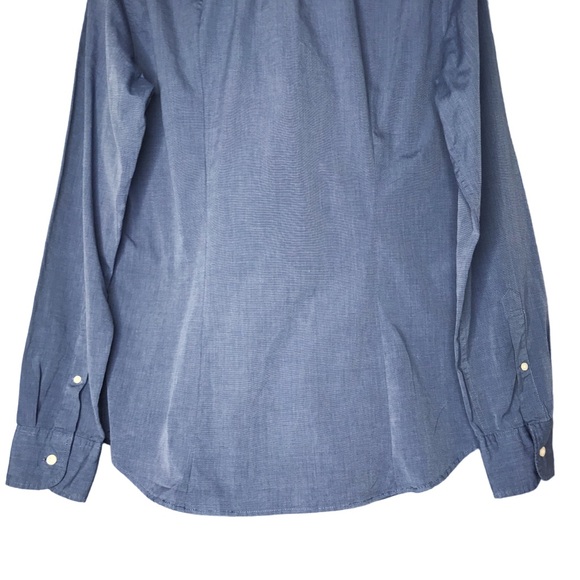 J. Crew Slim Secret Wash Organic Cotton Poplin Button Down Shirt Blue Men's LRG - Picture 9 of 11